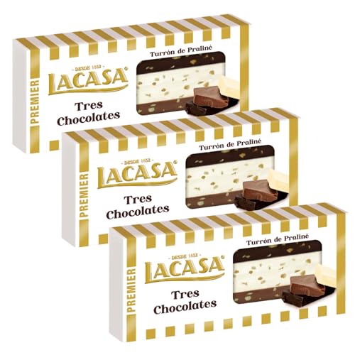 Lacasa 3x Turrón de Tres Chocolates 250 G