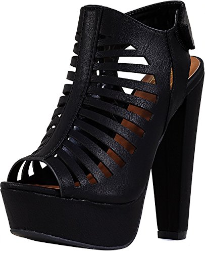 Soda Women's MVE Shoes Thick Heel Manji Comfortable platform open toe