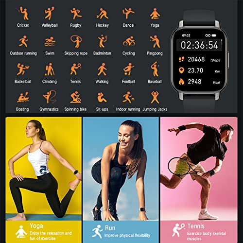 Smartwatch slim horloge, Bellen/beantwoorden, Fitness tracker met Hartslag Slaapmonitor 1.85'' Full-Touch-smartwatch voor Dames Heren Stappenteller voor sportcalorieën - Afbeelding 5