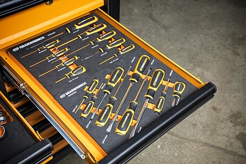 GEARWRENCH 9 Piece Slotted Dual Material Screwdriver Set in Foam Storage Tray - GWMSSCRSL - Image 6
