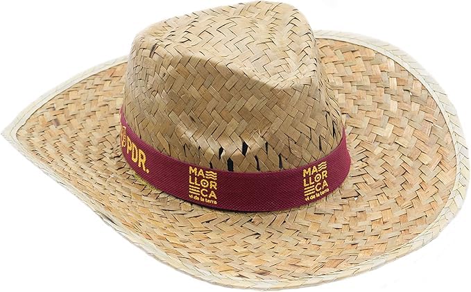 SILABA TONICA Sombreros de Paja Personalizados para Eventos - Pack 10 Gorros Muy Transpirables - Elige el Color de la Cinta del Sombrero y Pon tu Logo o Frase (Modelo Vert)