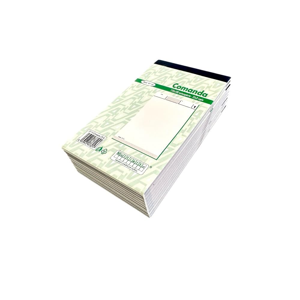 Blocco comande duplice copia 10 blocchetti 250 comande