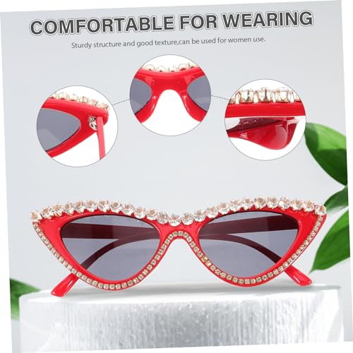 Homoyoyo Jeweled Cat Eye Sunglasses for Women Fashionable Triangle Shades with Durable Material Accessory for Stylish Outfits and Special Occasions4