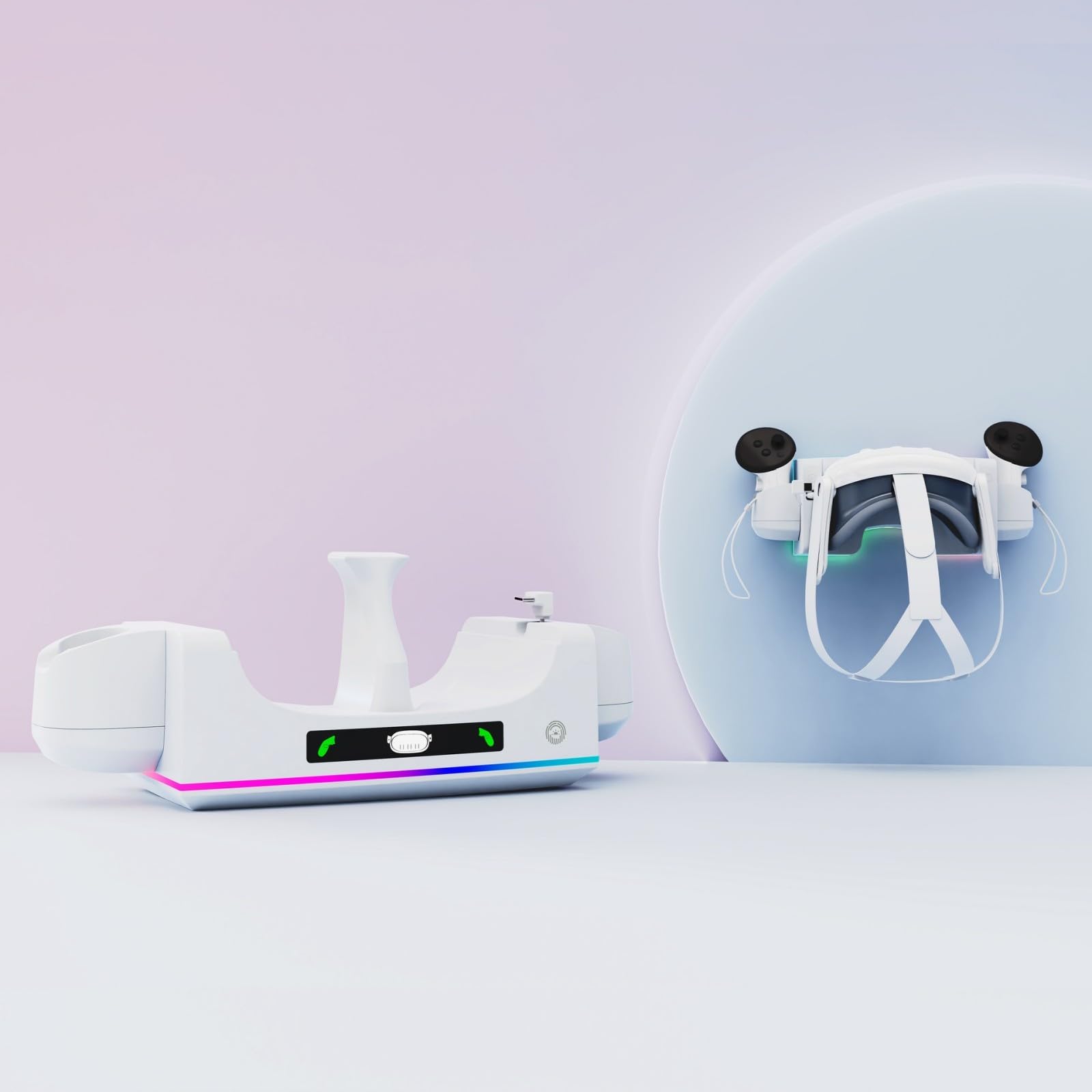 Base di ricarica per occhiali di realtà virtuale 3S e supporto di ricarica per controller con piedini antiscivolo resistenti per stabilità