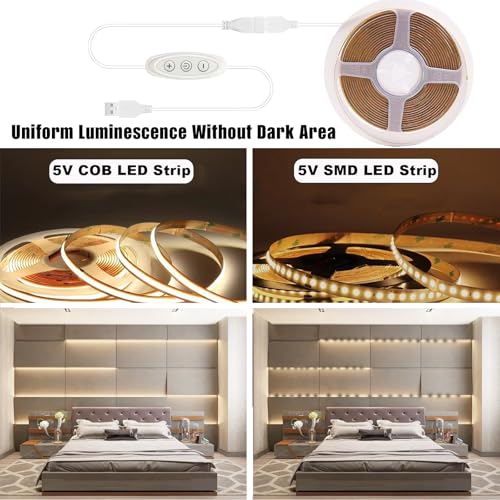 Tira de Led USB 5v con Dimmer, Luz Blanca Natural 6 ft miniatura 7