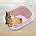 Leefasy Kitten Potty Toilet Kitty Litter Top Pet Litter Tray Cat Litter Basin High Sided Cat Litter Tray Cat for Dog Indoor Cats, Pink