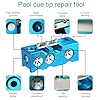 TAIPOXUN 11-in-1 Pool Cue Tip Repair kit, Professional All-in-One Pool Stick Tip Tool for Shaping, Replacement, Maintenance. Tips Shaper & Scuffer kit, Pool Cue Trimmer (Blue Aluminum) #1
