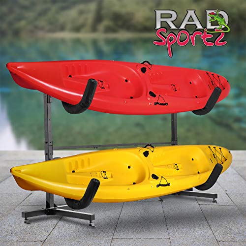 image for RAD Sportz Indoor Outdoor Freestanding Heavy Duty Two Kayak Storage Ka