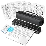 ETIKEZ D90E Inkless Portable Thermal Printer with Case – 8.5' x 11', Black
