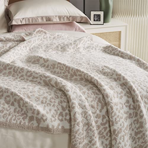 Mido House Microfiber Throw Blanket For Couch Chic Leopard Bed Throws Fuzzy Warm Cheetah Blanket Reversible Beige Throw Blankets For Home Decor 52 X 63 Inch #TOP1