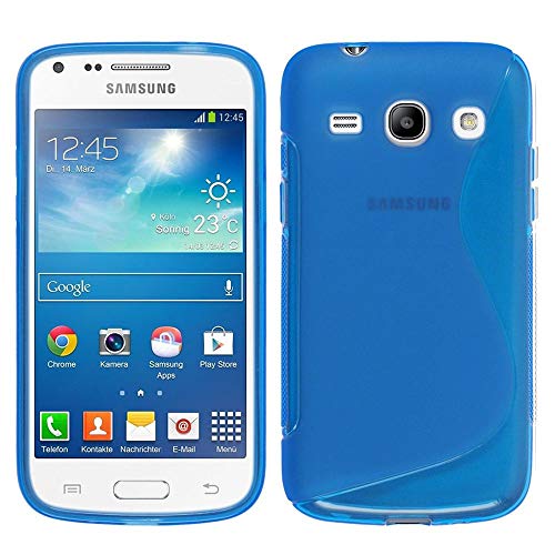 annaPrime Etui Coque Housse pour Samsung Galaxy Core Plus G3500/ Trend 3 G3502, Coque Silicone Gel Motif S au Dos Couleur Bleu