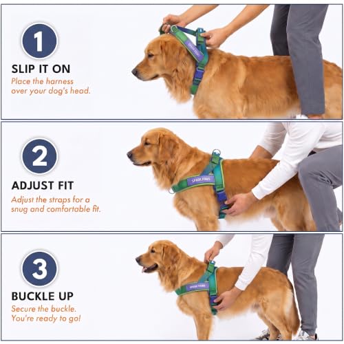 Image of Spark Paws No Pull Front Clip Dog Harness - Easy On, Padded and Lightweight | Two Clips, On in Seconds, Chest Bearing, Australian Style, No Throat Pressure, for Small Medium and Large Breeds
