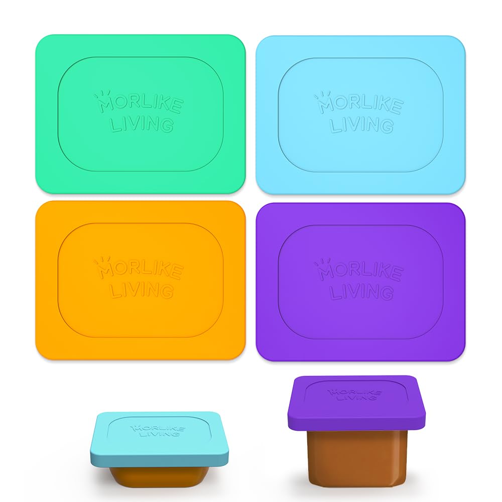 Amazon.com: Silicone Baby Food Lids Compatible with Gerber Food ...