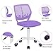 GreenForest Kids Teens Office Chair, Purple, Modern, Armless, Low Back, Ergonomic, Nylon Seat, 10.25 lbs