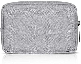 ERCENTURY Universal Electronics/ Accessories Soft Carrying Case Bag, Durable & Light-Weight,Suitable for Out-Going, Business, Travel and Cosmetics Kit (Gray-Small)