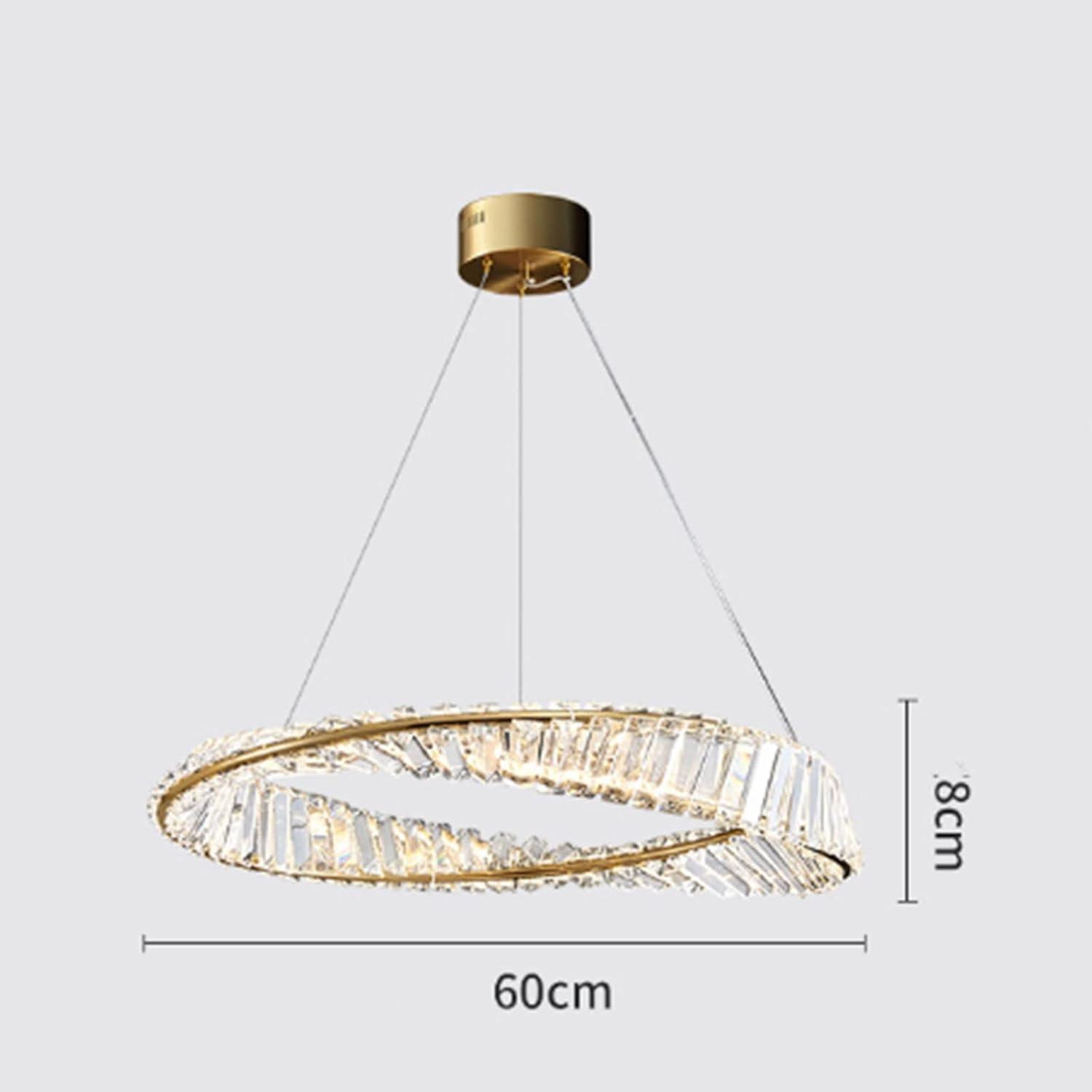SteFik Modern Luxury Crystal LED Ceiling Hanging Lamp Novel Decorated Pendant Lamp Compatible with Dining Room Living Room Kitchen Gold Chandelier with Adjustable Cord Interesting Life,Pendant