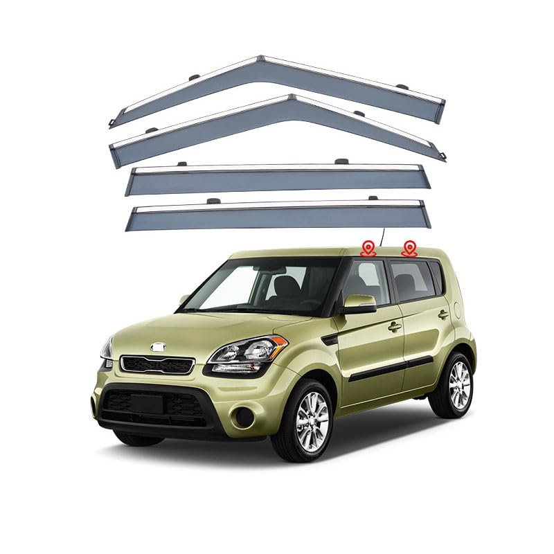 Deflectores de aire KIA Soul 2008-2013 - Derivabrisas de lluvia y viseras protectoras de sol