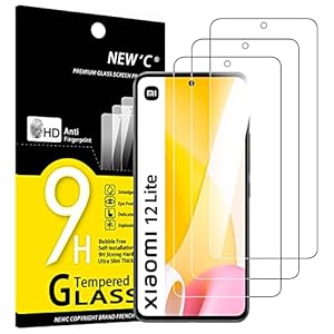 NEW’C 3 Stück, Panzer Schutz Glas für Xiaomi 12 Lite, Frei von Kratzern, 9H Härte, HD Displayschutzfolie, 0.33mm Ultra-klar, Ultrabeständig