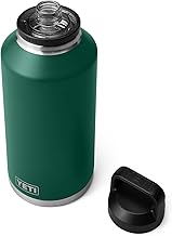 YETI Rambler 64 oz Bottle, Vacuum Insulated, Leakproof, Stainless Steel with Chug Cap, Black Forest Green