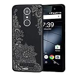 HHUAN Hülle für Gigaset GS170 Schwarz Hülle Dünn Weiche Silikon Schwarze Rose Stoßfest Handyhülle Tasche Schale Bumper TPU Schutzhülle Cover für Gigaset GS170 (5.0