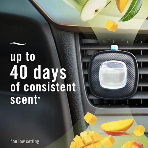 Febreze Car Air Freshener Vent Clip Multipack Mango Splash Scent, Long Lasting Smell Fighter for Strong Odors Car Febreze Clip Automotive Vent Air Freshener 4 Count - image 4