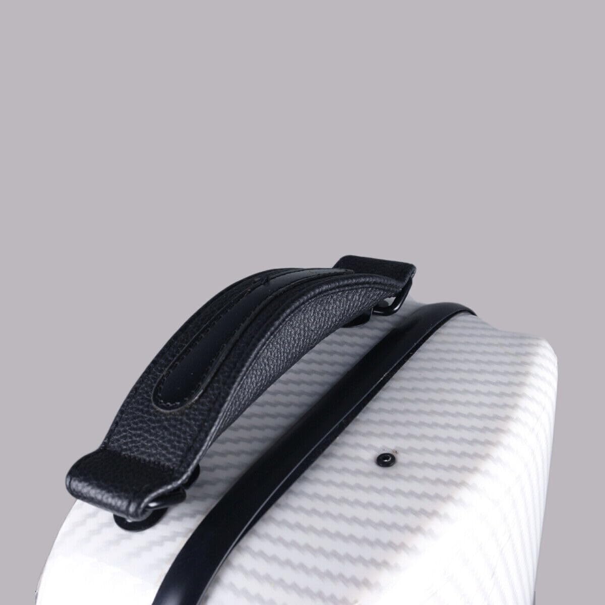 Estuche de violín rectangular de fibra de carbono 4/4 de tamaño completo, caja de violín con bloqueo de código, ligera de color claro con correa fuerte (blanco)