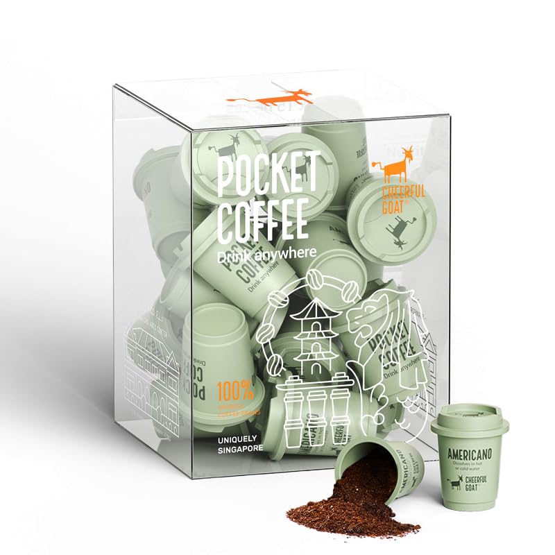 Image of CheerfulGoat Instant Cold Brew Coffee - Speciality Javy Coffee Extract 100% Arabica, Freeze-Dried, No Sugar, No Additives, Low Acid, Healthy for Iced & Hot Coffee, Singapore Coffee, 15 Servings