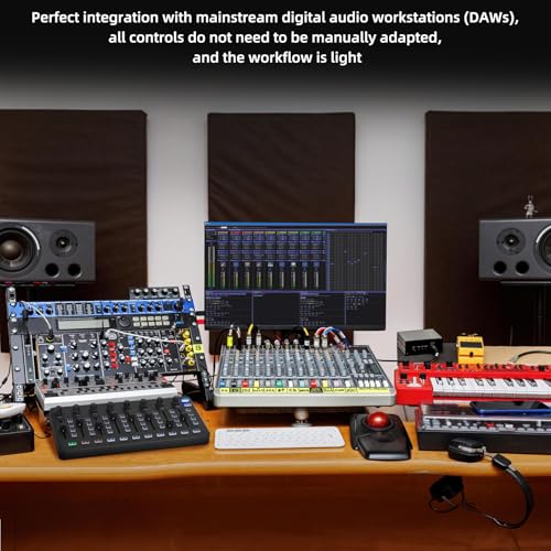 Image of Wireless Midi Controller Mixer, Bluetooth Semi Weighted Professional dynamic keybed 8 Knobs and Music Production,Software Included (Black Mixer)