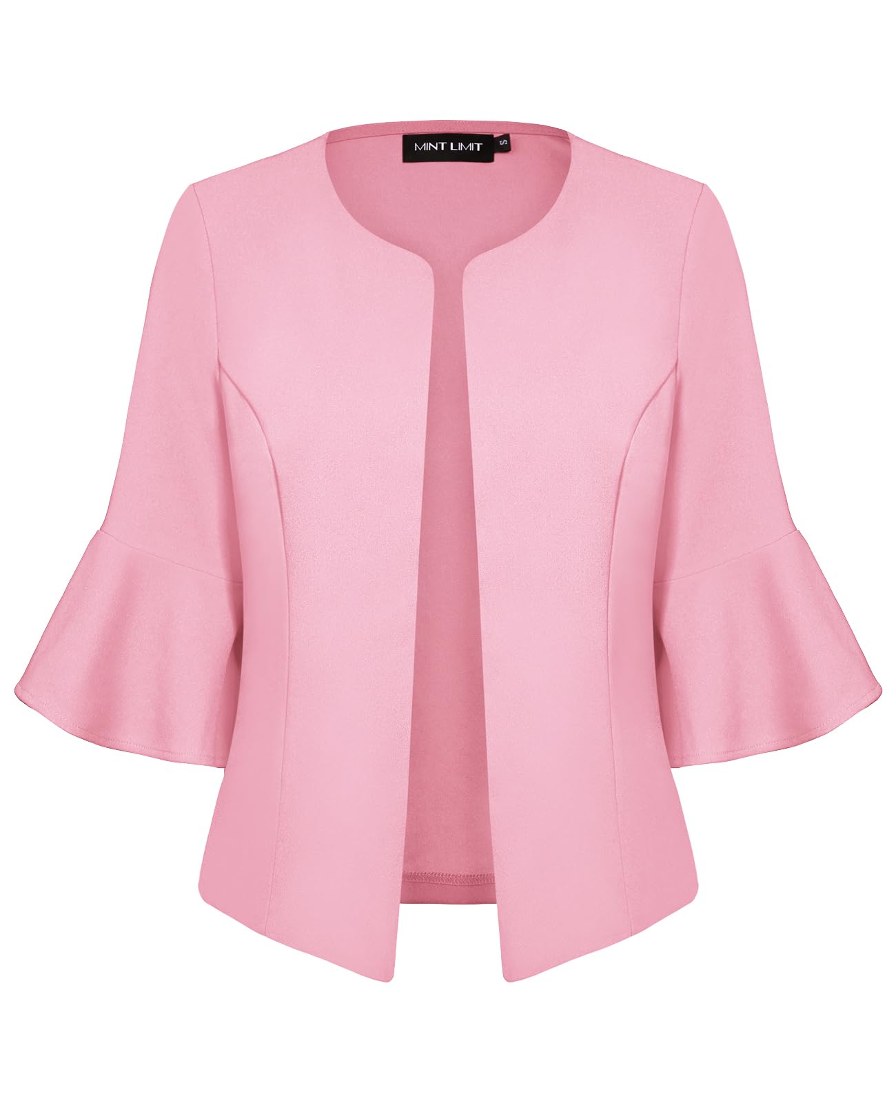 mintlimit Cropped Blazer Women Open Front Elegant Blazers Jacket Flared Sleeve Cardigan Outerwear Front Lined Elegant-picture-40