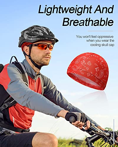 Image of 9 Pcs Cooling Skull Cap Camo Liner Sweat Wicking Lightweight Cycling Cap Running Hat for Men Women