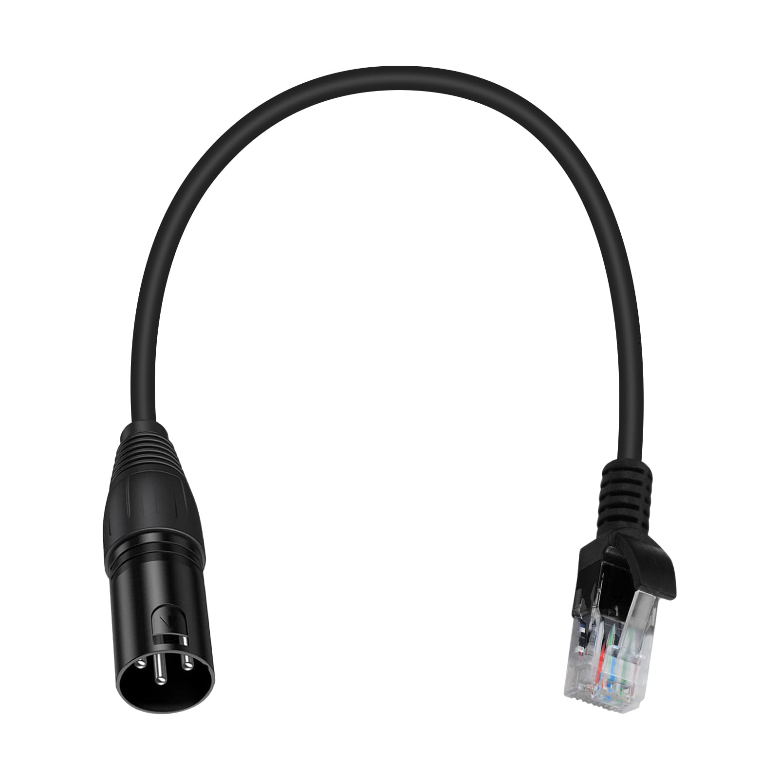 Maxhood XLR 3PIN to RJ45 Adapter Cable, XLR Male to RJ45 Male Cable, RJ45 to XLR DMX Cable for Controller Series, Stage and Recording Studio, 30cm