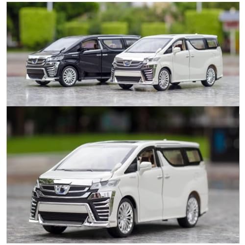 Image of DEUSON ECOM 1:32 Scale Alphard Toy Car for Kids Diecast Metal Cars with Light Sound Pull Back Openable Door Car Toy