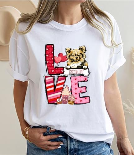 NAZENTI Personalized Dog Valentines Day Sweatshirt, Custom Dog Shirt, Cute Dog Valentine Shirt, Dog Lover Valentine Idea Gift4
