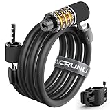 ACRUNU Bike Cable Lock Engineering Lock Cylinder Anti-Theft Advanced Matte Texture Stainless Steel L