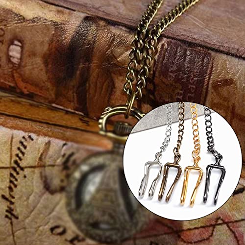Butyeak Metall Taschenuhrkette, Weste Kette Uhr, Clip Taschenuhr Kette, Taschenuhr Kette, für Männer Erwachsene Frauen, 4 Stück