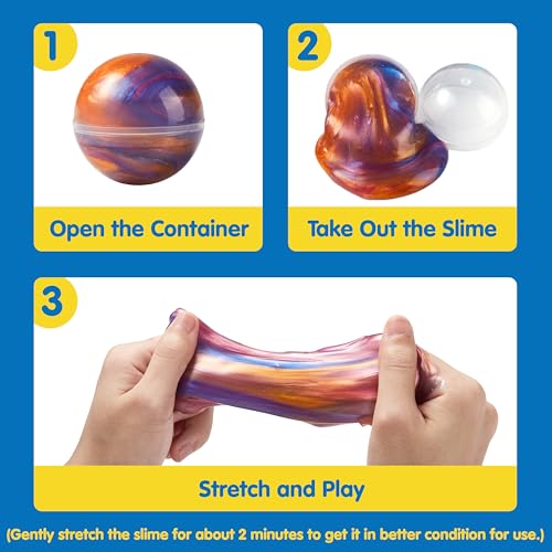 Image of JOYIN Slime Party Favors, 36 Pack Galaxy Slime Ball- Stretchy, Non-Sticky, Mess-Free, Stress Relief, and Safe - Toys for Girls and Boys - Easter, Classroom Reward, Party Supplies, Valentines