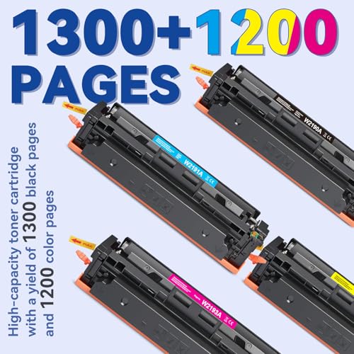 Lemero Toner z chipem 219A kompatybilny z Color LaserJet Pro MFP 3302FDWG 3302SDWG 3302FDW 3302SDW 3302FDN 3202DW 3302FDNG 3202DN do 219 219X W2190A czarny cyjan magenta żółty (4 sztuki)