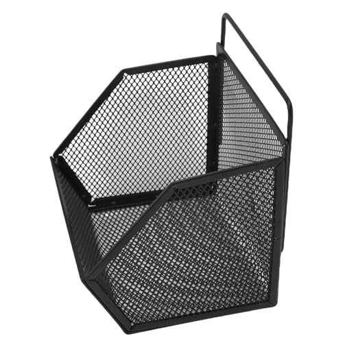 Qqmora Metalldrahtkorb Zur Aufbewahrung Kleiner Gegenstände, Hängender Drahtkorb, Küchenorganisator, 13,2 X 10 X 15 Cm (Schwarz)