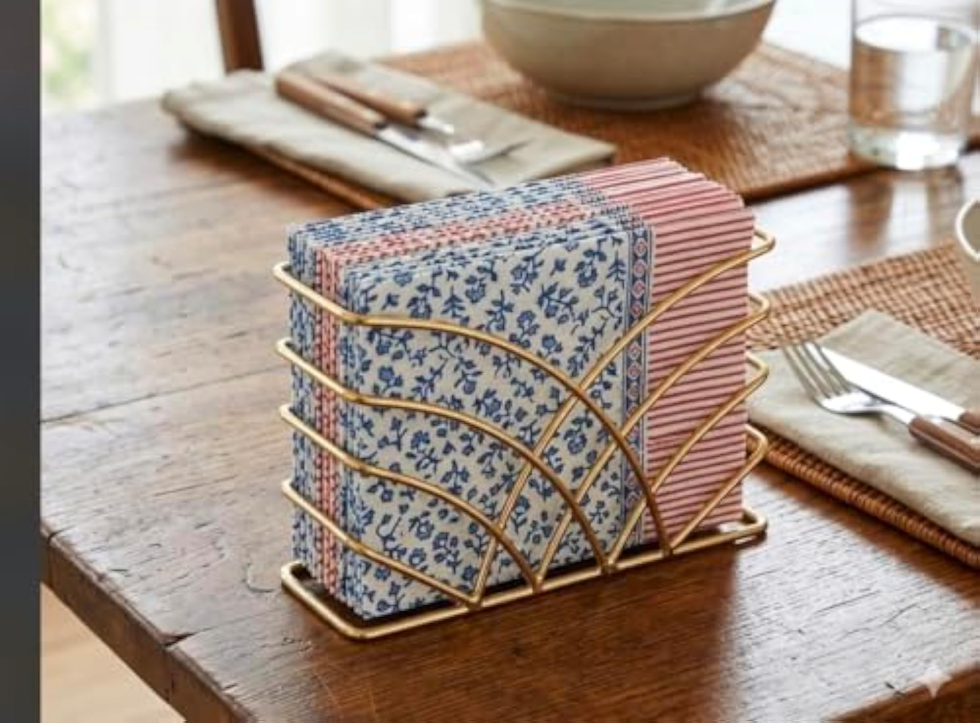 Modern Gold Plated Napkin Holder for Dining Table