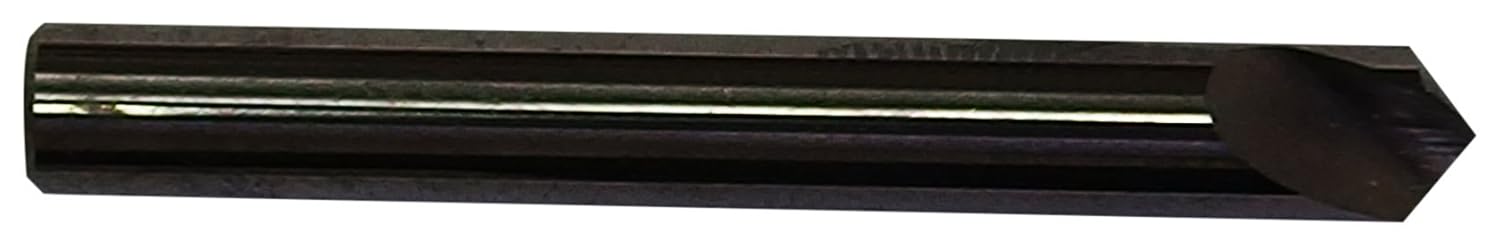 38032 Micro Grain Solid Carbide Countersink, Uncoated (Bright) Finish, 1 Flute, 3/16" Shank Diameter, 3/16" Body Diameter, 100 Degrees Point Angle (Pack of 1)