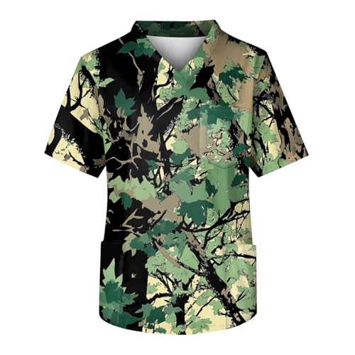 Bild: Herren Schlupfkasack Men's Printing Short Sleeve V-Neck Working Blouse Chest Pocket Carer Top Scrubs Die Anf�nger Hellgr�n L f�r 12,99 EUR  bei Amazon