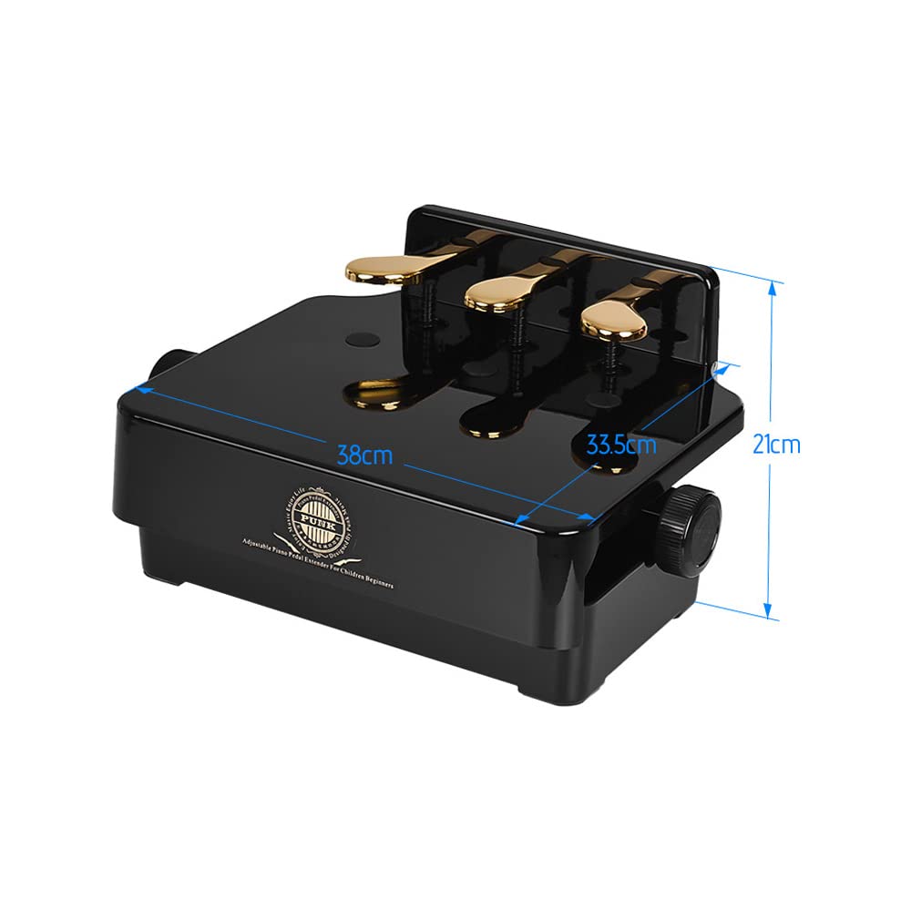 Piano Pedal Extender, Piano Pedal Extender Bench for Kids Adjustable Height with 3 Pedals Children Piano Teaching Aid Accessory