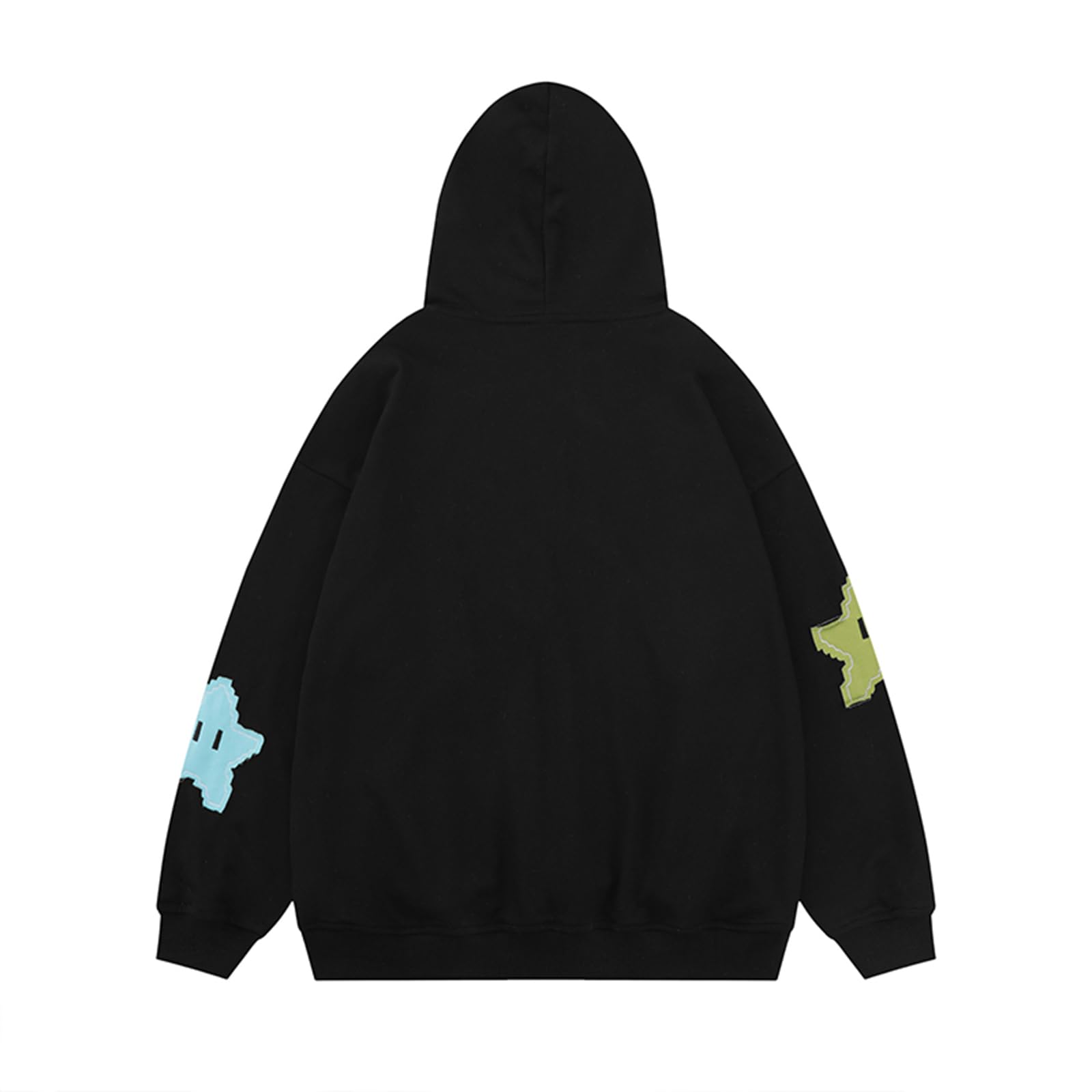 Damska nastolatka dziewczyna nadruk gwiazdy Y2K Zip Up bluzy z kapturem kurtka bluza urocza jesienna kurtka z kapturem ubrania