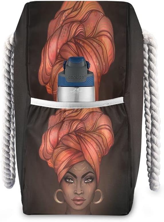 Beach Bag African American Woman Large Travel Tote Bag Shoulder Bag luggage bag for Gym Travel Sport