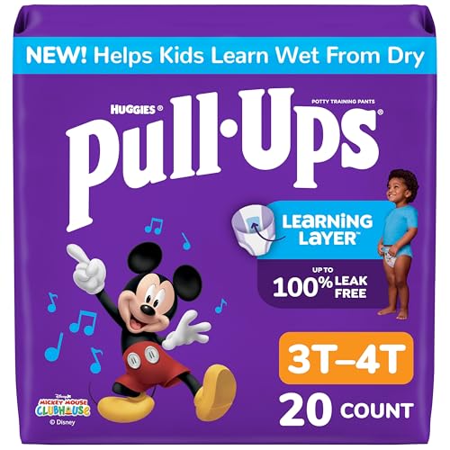 Pull-Ups Boys' Potty Training Pants, Size 3T-4T Training Underwear (32-40 lbs), 20 Count