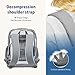 F-Color Heavy Duty Clear Backpack - Large Transparent PVC Bookbag for School, Work, Travel - Women and Men - Grey