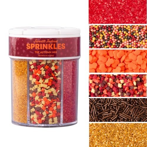 Sweets Indeed Fall Sprinkles 6 Cell Jar, Sugar...