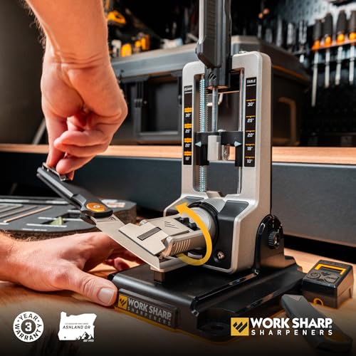 Image of Work Sharp Professional Precision Adjust Elite Knife Sharpener Kit - Complete Sharpening System for Kitchen, Pocket & Hunting Knives - Premium Angle-Guided Sharpening