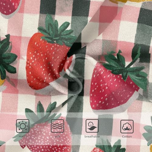 Wusikd Gingham Strawberries Girls' Underwear Cotton Girls Briefs Soft Toddler Underwear 2T3