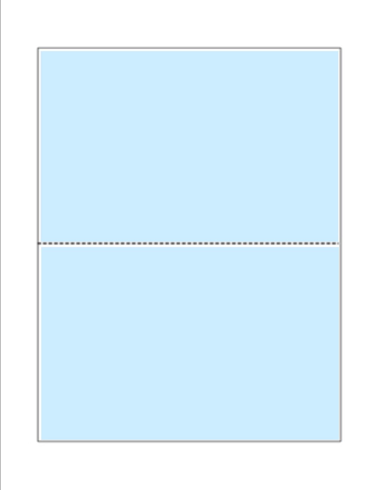 Print-Ready Business Forms (8-1/2" x 11") with Single Micro-Perf for Separation, on Blue 67lb Vellum Paper - 250 Sheets (Forms)